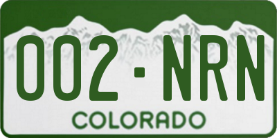 CO license plate 002NRN