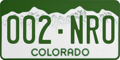 CO license plate 002NRO