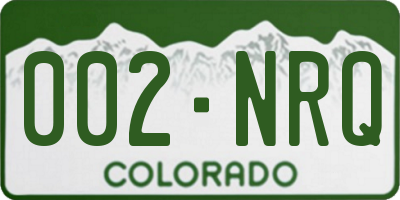 CO license plate 002NRQ