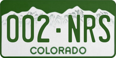 CO license plate 002NRS