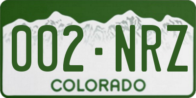 CO license plate 002NRZ