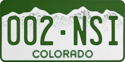 CO license plate 002NSI