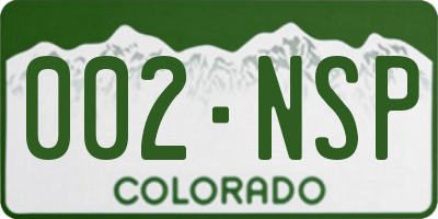 CO license plate 002NSP