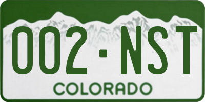 CO license plate 002NST