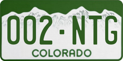 CO license plate 002NTG