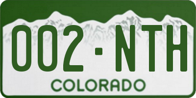 CO license plate 002NTH