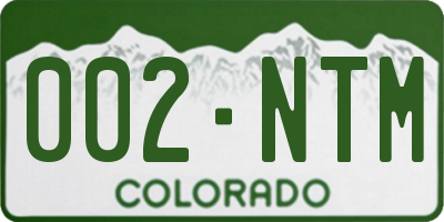 CO license plate 002NTM