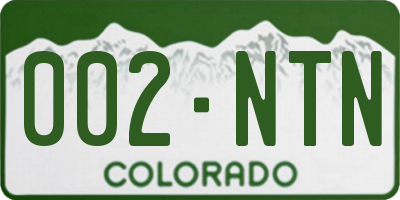 CO license plate 002NTN
