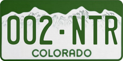 CO license plate 002NTR