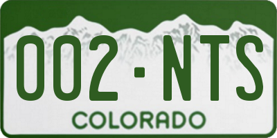 CO license plate 002NTS