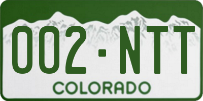 CO license plate 002NTT