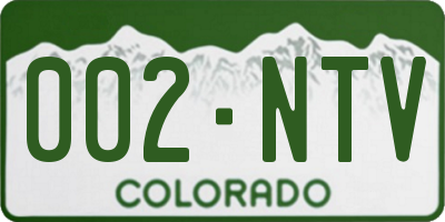 CO license plate 002NTV