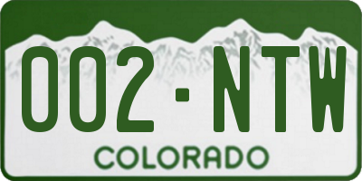 CO license plate 002NTW