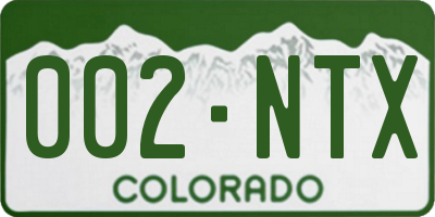 CO license plate 002NTX