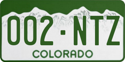 CO license plate 002NTZ