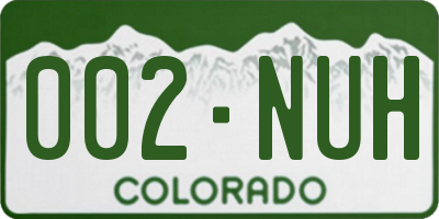 CO license plate 002NUH