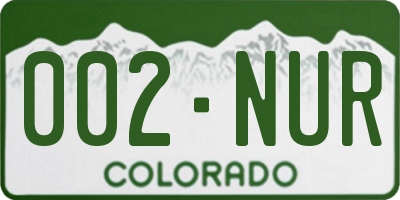 CO license plate 002NUR