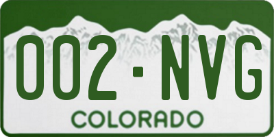 CO license plate 002NVG