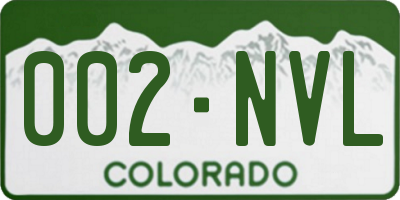 CO license plate 002NVL