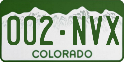 CO license plate 002NVX