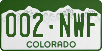 CO license plate 002NWF