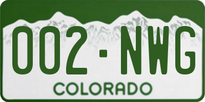 CO license plate 002NWG