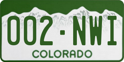 CO license plate 002NWI