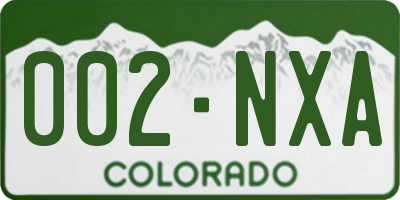 CO license plate 002NXA