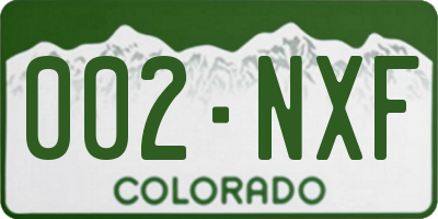 CO license plate 002NXF