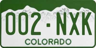CO license plate 002NXK