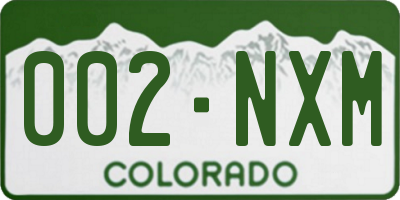 CO license plate 002NXM