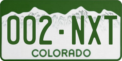 CO license plate 002NXT