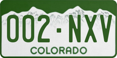 CO license plate 002NXV