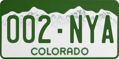 CO license plate 002NYA