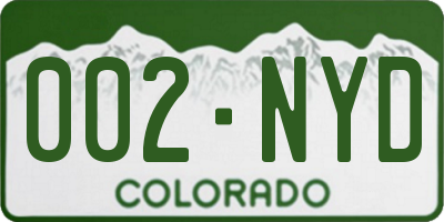 CO license plate 002NYD