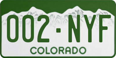 CO license plate 002NYF