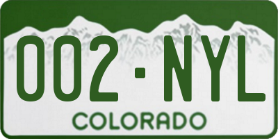 CO license plate 002NYL