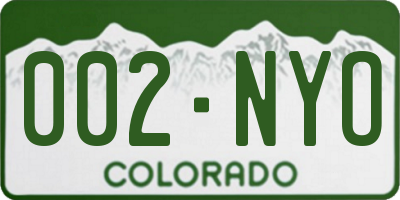 CO license plate 002NYO
