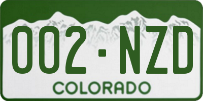 CO license plate 002NZD