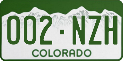 CO license plate 002NZH