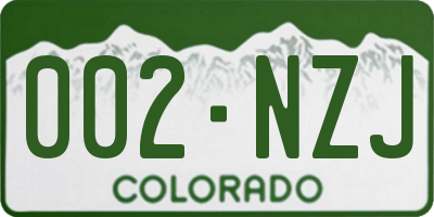 CO license plate 002NZJ
