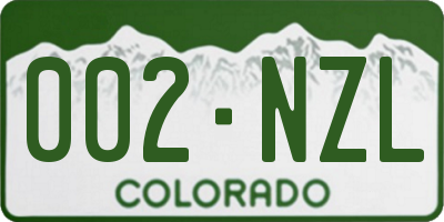 CO license plate 002NZL
