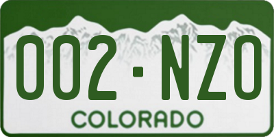 CO license plate 002NZO