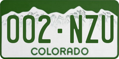 CO license plate 002NZU