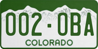 CO license plate 002OBA