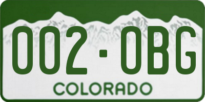CO license plate 002OBG