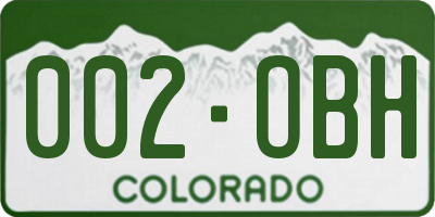 CO license plate 002OBH