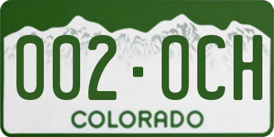 CO license plate 002OCH