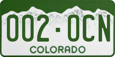 CO license plate 002OCN