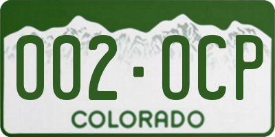 CO license plate 002OCP